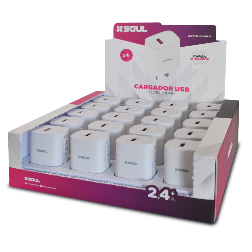 Cargador SOUL USB 2.4A - Sueltos