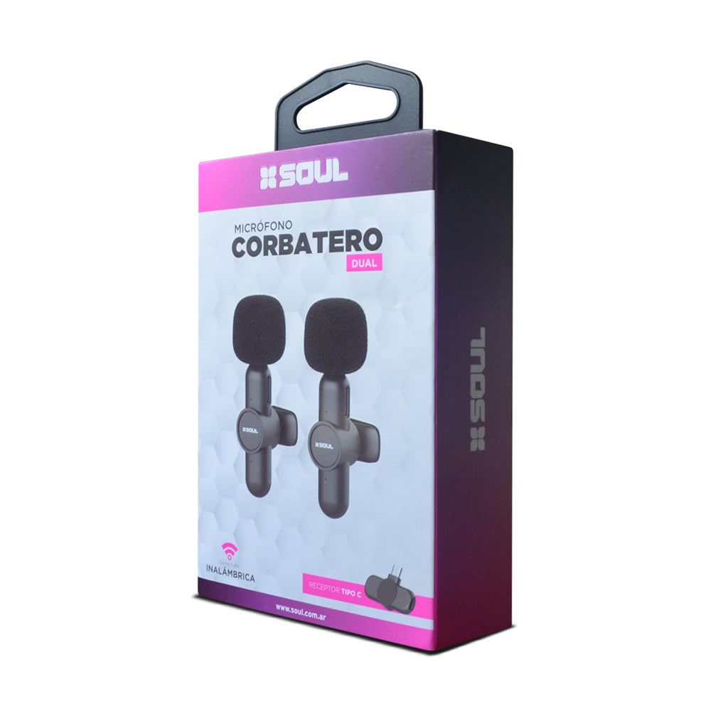 Microfono SOUL Corbatero Inalambrico x 2 - Tipo C