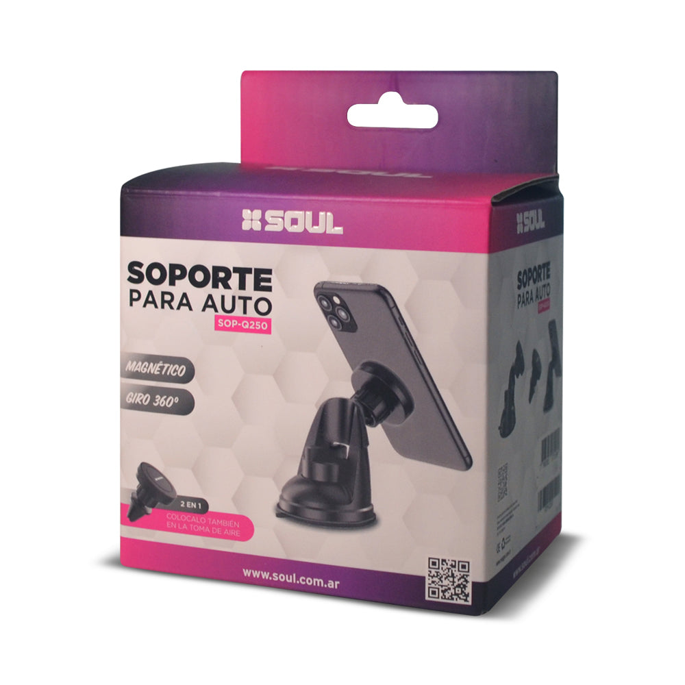 Soporte para Auto Soul 2 en 1 Magnetico Q250
