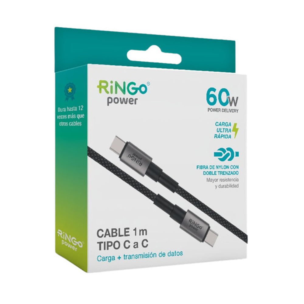 Cable Ringo 60w PD Tipo C a Tipo C