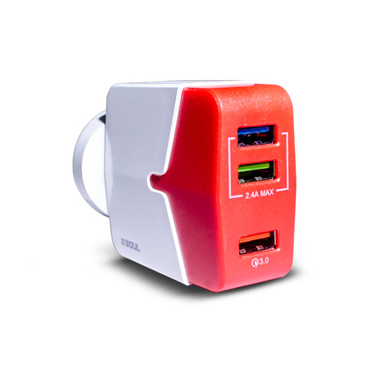 Cargador Soul x 3 USB Fast Charge Qualcomm - Lightning