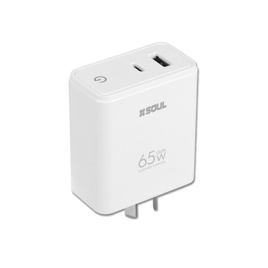 Cargador SOUL Fast Charge USB+PD 65W + Cable Lightning