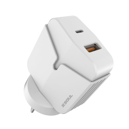 Cargador SOUL Fast Charge 20W USB + PD - Cable Tipo C a Lightning