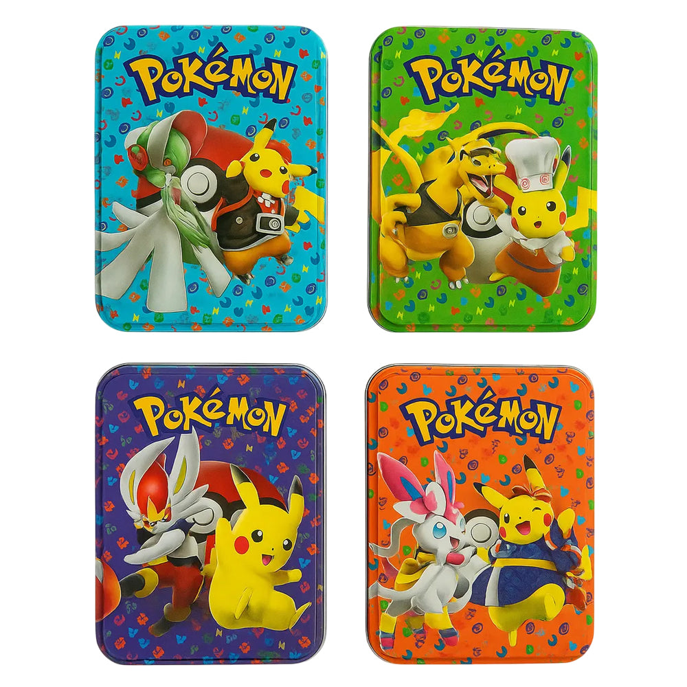 Lata Pokemon XL- 80 cartas TCG + Especial + Tablero