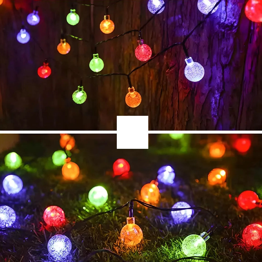Guirnalda Solar Luces Led Rgb Exterior 8 Modos 10 Mts 50 Led