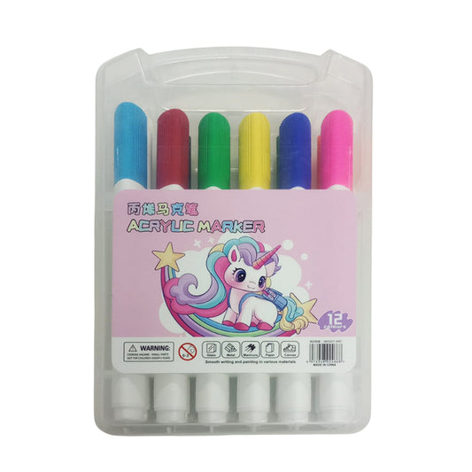 Marcadores Acrilicos Unicornio x 12 colores