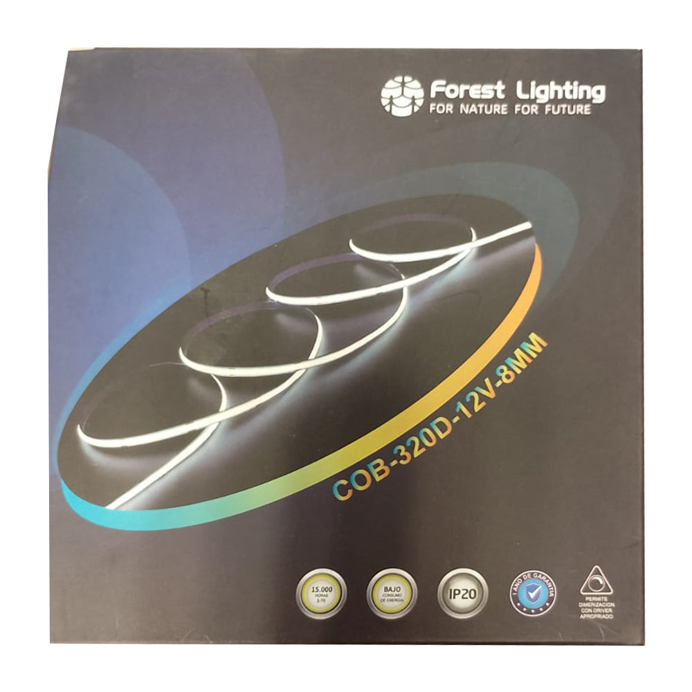 Tira Led Cob 12v 5m Luz Continua Potente Con Corte