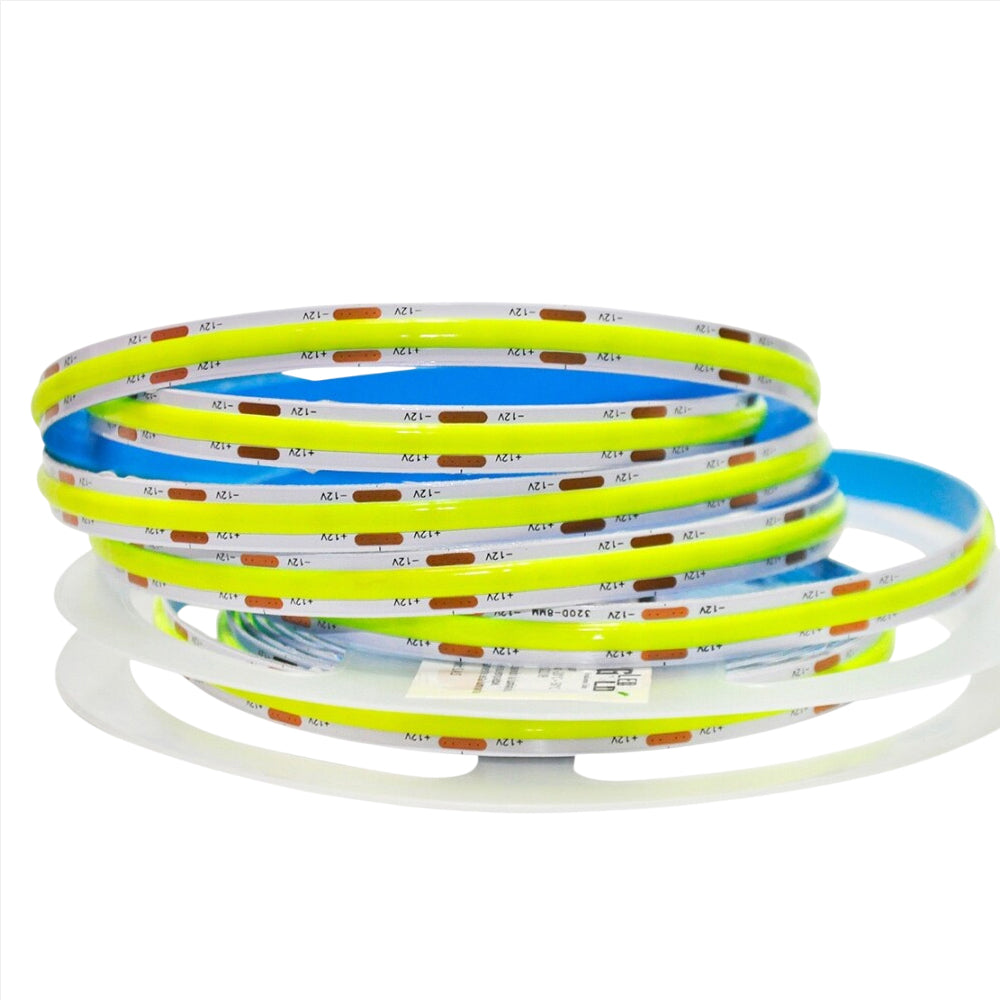 Tira Led Cob 12v 5m Luz Continua Potente Con Corte