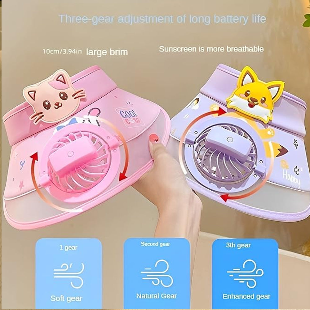 Visera Gorra Infantil Con Ventilador